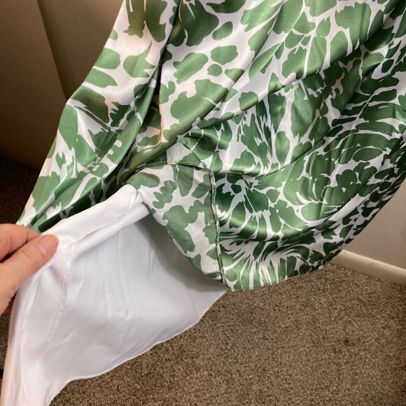 Womens Alfred Angelo Clover Green Cream Halter Bridesmaid Dress 6‎ - Picture 6 of 8